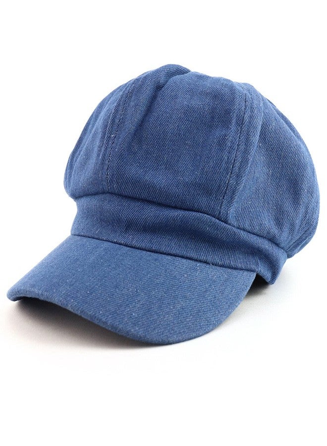 KIMMING Womens Newsboy Hat - 8 Panels 100% Cotton Vintage Cabbie Hat with Elastic Back - Image 1